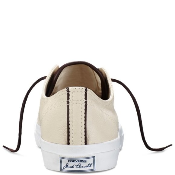 NIB Converse Jack Purcell Jack Ox Tumbled Leather Parchment/Burnt Umber149931C - Picture 3 of 6
